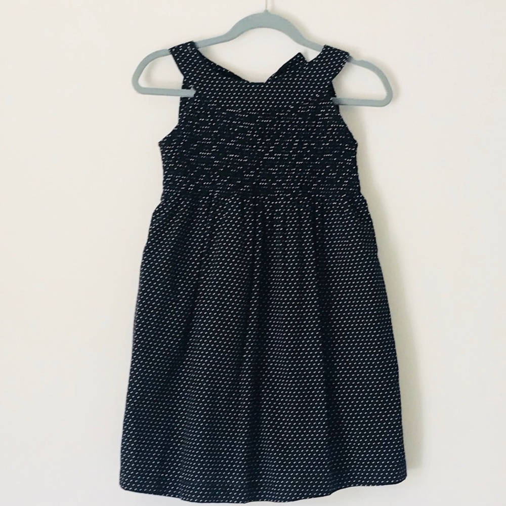 SIMONETTA mini, Black Polkadot, Cotton Dress,4-5